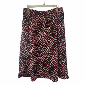 GEORGE PLUS SIZE RED BLACK POLYESTER SKIRT.